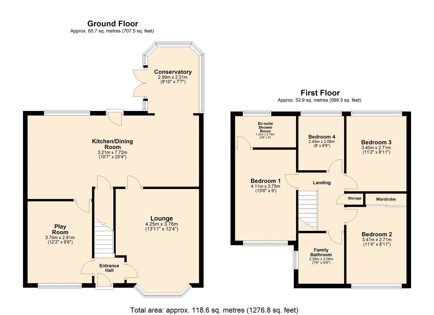Floorplans For Waterfield Way, Failsworth, Manchester