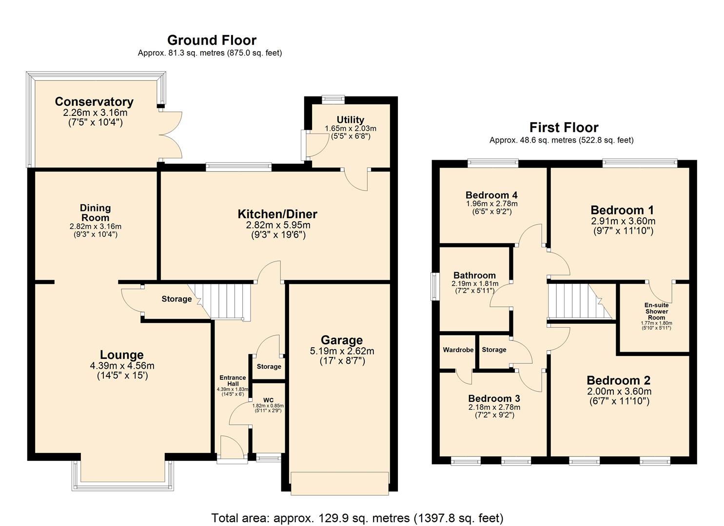 Floorplans For Glade Wood Drive, Failsworth, Manchester